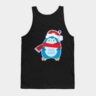 Christmas tag with penguin Tank Top